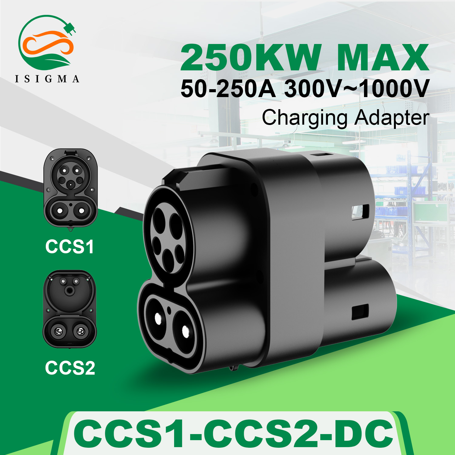 Ccs2 To Ccs1 Fast Charge Adapter 250Kw - Adaptador de Carga Isigma, CCS1 a