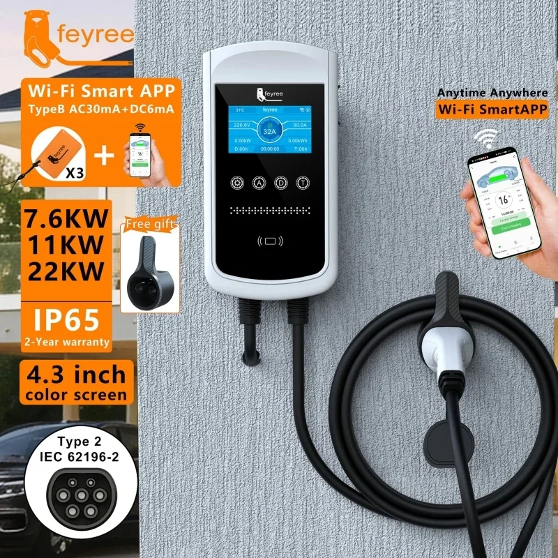 Home Ev Charger - Cargador Feyree Tipo 2 para Vehículos